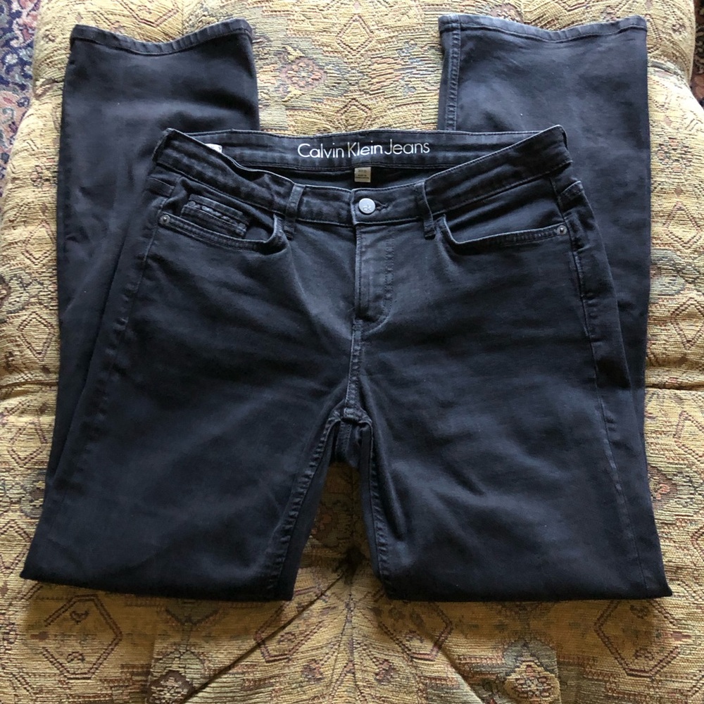 Calvin Klein Jeans Curvy Boot 30 x 32 Size 10 Washed Black